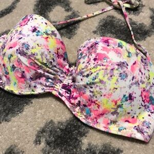 VS White Neon Speckle Bathing Suit Top